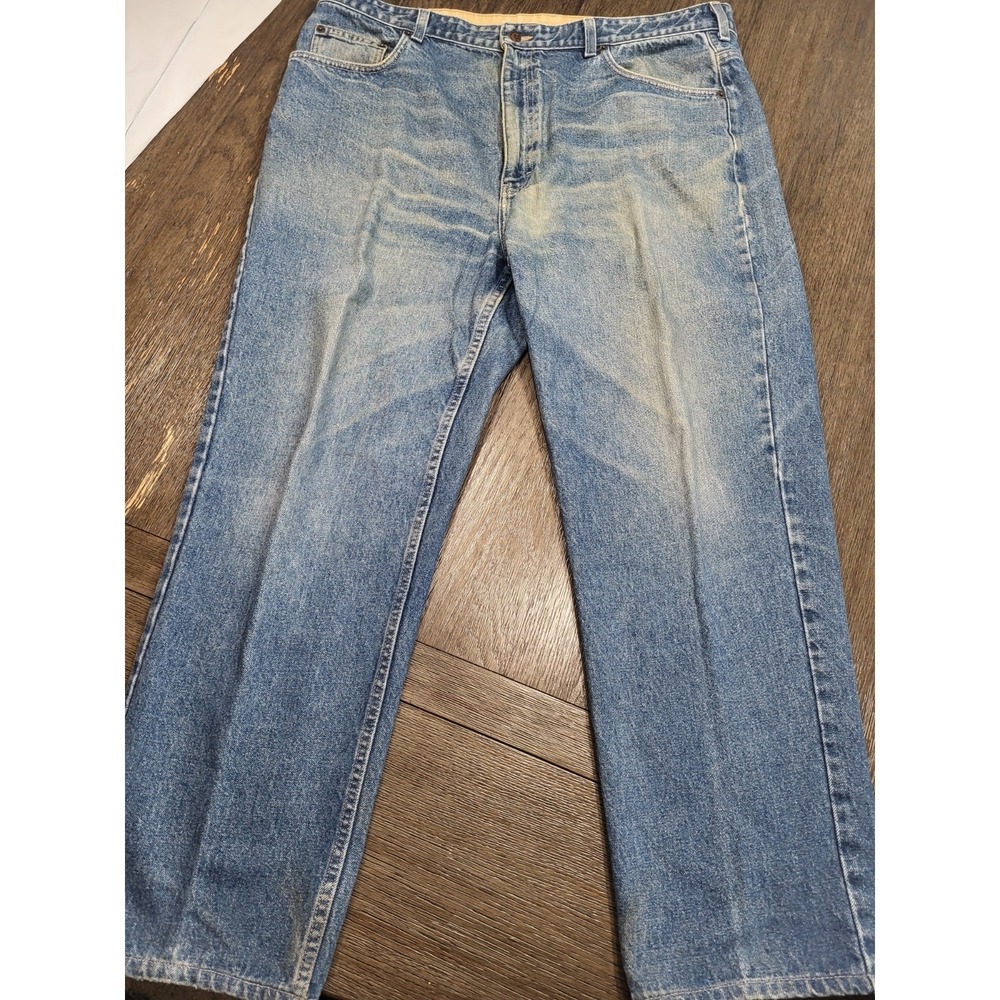 Vintage Rare USA Orvis Jeans Men's 40x30 Y2K Baggy Wide Leg 90s Chambray Pants